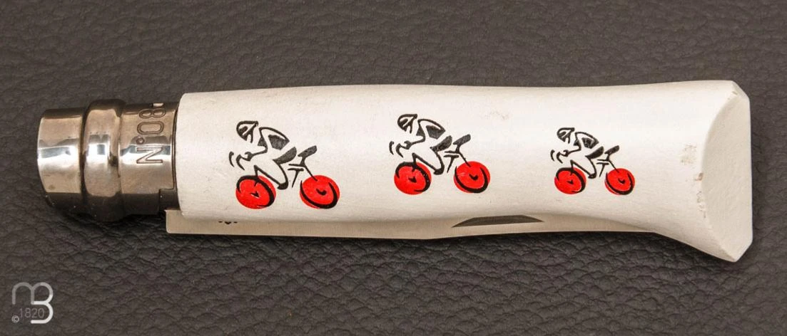 Couteau Opinel Tour De France Maillot Blanc à Pois Rouges 3 Couteau Opinel Tour De France Maillot Blanc à Pois Rouges – Image 3