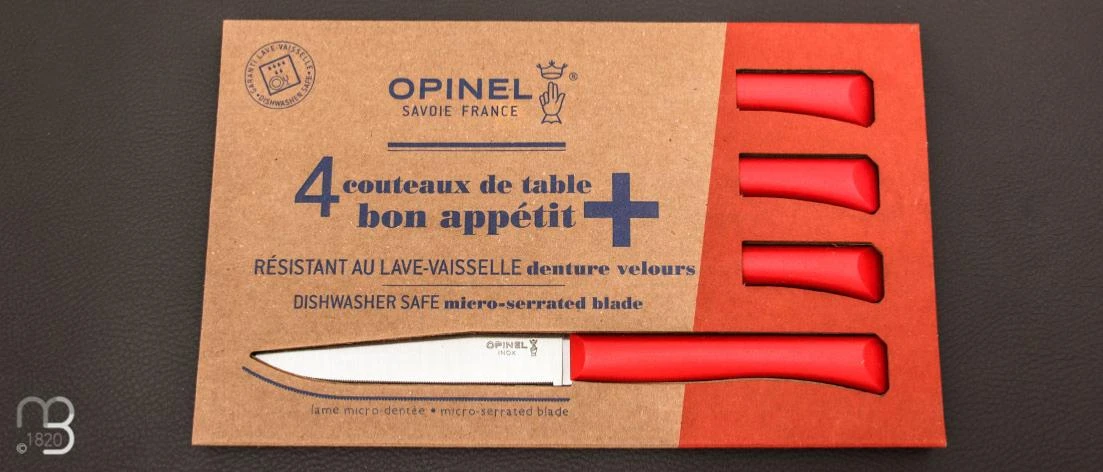 Opinel Coffret 4 Couteaux De Table Bon Appétit + Rouge 1 Opinel Coffret 4 Couteaux De Table Bon Appétit + Rouge