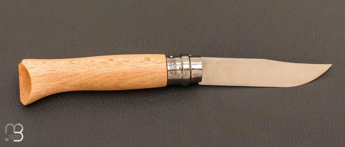 Couteau Opinel N°08 Manche Hêtre + étui - Lame Acier Inoxydable 2 Couteau Opinel N°08 Manche Hêtre + étui - Lame Acier Inoxydable – Image 2