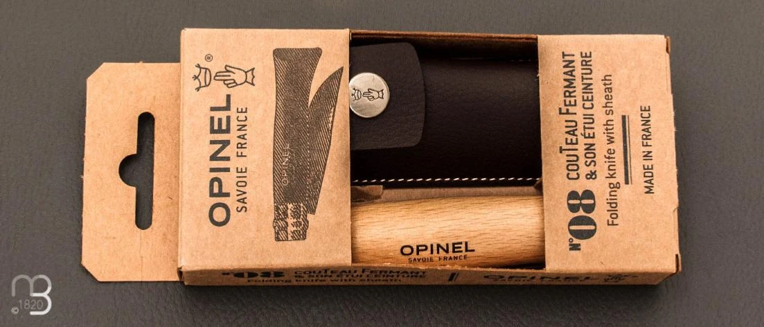 Couteau Opinel N°08 Manche Hêtre + étui - Lame Acier Inoxydable 3 Couteau Opinel N°08 Manche Hêtre + étui - Lame Acier Inoxydable – Image 3