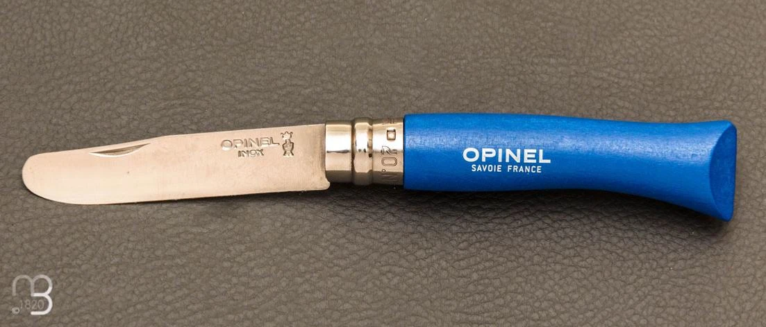 Couteau Opinel Enfant N°7 Inox Hêtre Bleu 1 Couteau Opinel Enfant N°7 Inox Hêtre Bleu
