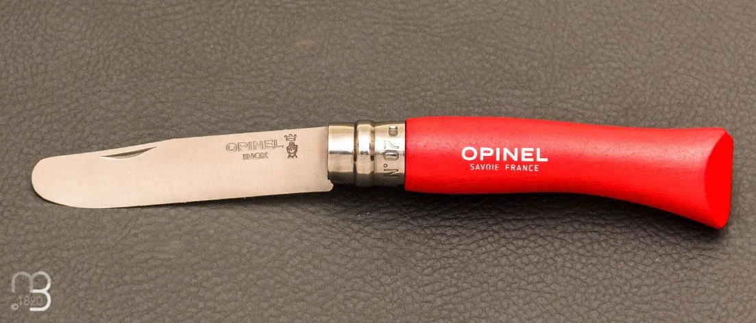 Couteau Opinel Enfant N°7 Inox Hêtre Rouge 1 Couteau Opinel Enfant N°7 Inox Hêtre Rouge