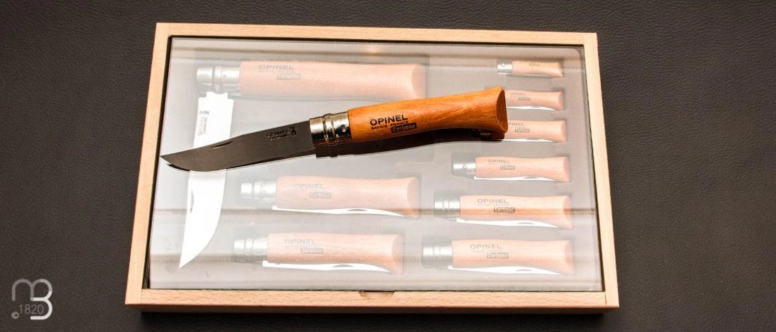 Couteaux Opinel Collection Carbone Ramasse-monnaie 2 Couteaux Opinel Collection Carbone Ramasse-monnaie – Image 2
