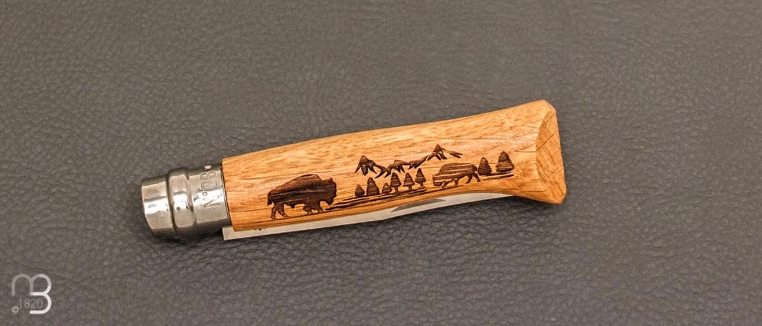 Couteau Opinel N ° 08 ANIMALIA AMERICA - Bison 2 Couteau Opinel N ° 08 ANIMALIA AMERICA - Bison – Image 2