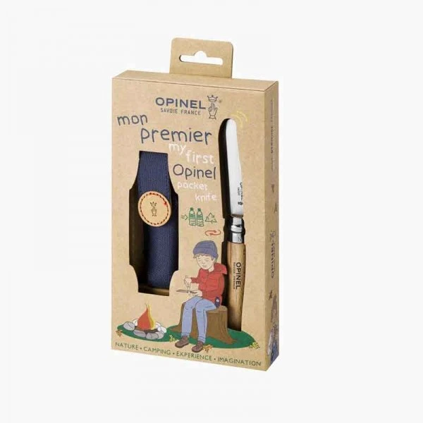 Couteau Opinel Enfant à Bout Rond En Hêtre Avec étui 1 Couteau Opinel Enfant à Bout Rond En Hêtre Avec étui
