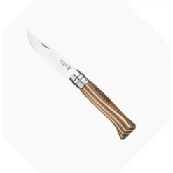 Couteau Opinel Numéro 8 Luxe | Manche Bouleau Lamellé Brun Lame Inox
