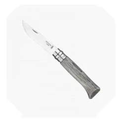 Couteau Opinel Numéro 8 Luxe | Manche Bouleau Lamellé Gris Lame Inox